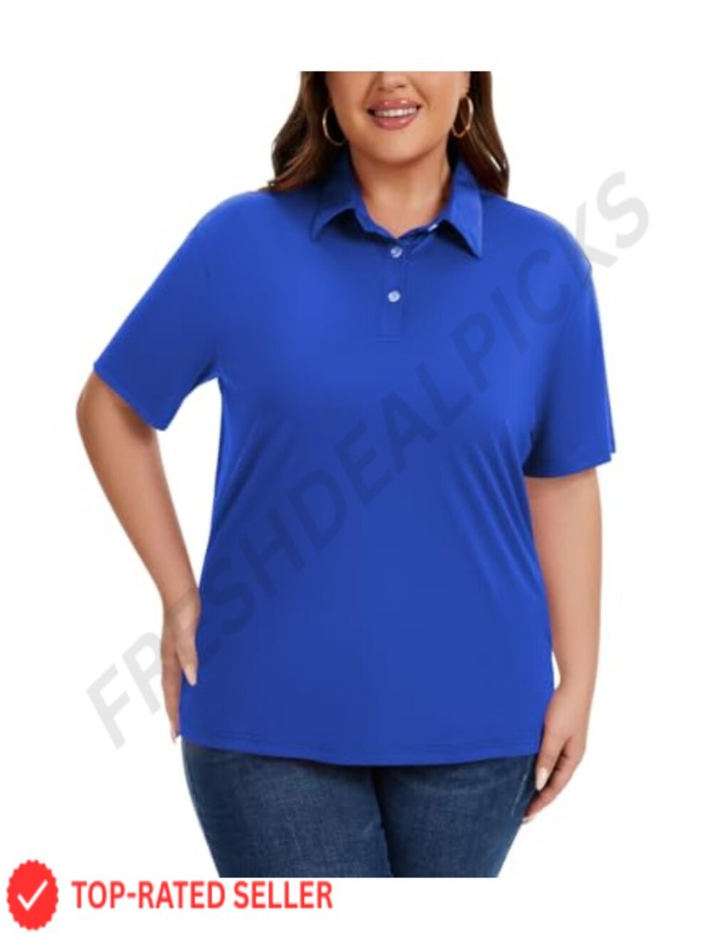Women's Plus Size UPF 50+ Quick Dry Short Sleeve Polo Golf Shirt